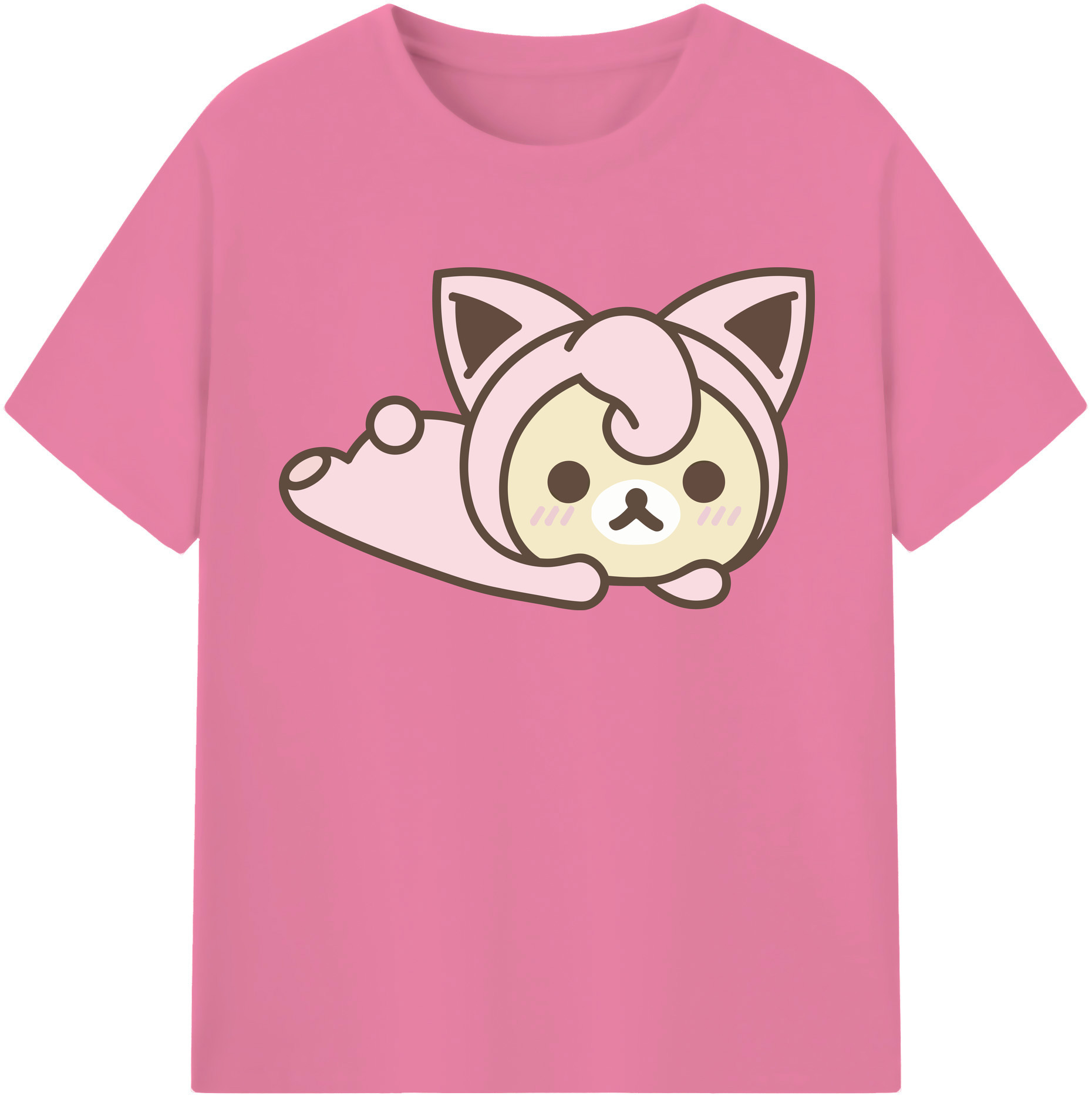 （画像用） リラックマ リラックマ キイロイトリ Rilakkuma Korilakkuma Kiiroitori 綿100％半袖Tシャツ（フロントプリント）